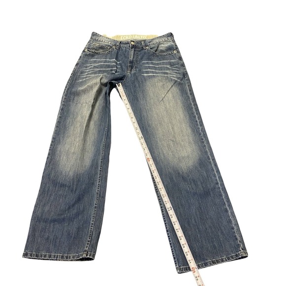 ECKO UNLTD Vtg Jeans Mens 34x32 Baggy Fit Wide Leg Medium Wash Skater Hip Hop - Picture 4 of 10